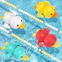 Alokik Enterprise Plastic Floating Duck Bathtub Toy for Kids, Water Toys, Cute Bathing Toys for Toddlers, Floating Pool Toys, Baby Swimming Floating Playing Toys, Multicolor, Age 0-3 Years【Duck 2 Pcs】