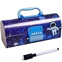 Alokik Enterprise Plastic Space Pencil Box for Kids - Suitcase Style Password Lock Case, Multi-Layer Stationary Organizer, Return Gift, Blue