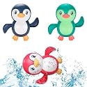 Alokik Plastic Floating Penguin Bathtub Toy for Kids, Water Toys, Cute Bathing Toys for Toddlers, Floating Pool Toys, Baby Swimming Floating Playing Toys, Multicolor, Age 0-3 Years【Penguin 4 Pcs】