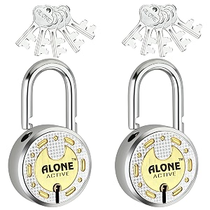 alone active round 65mm lock for home gate shop shutter 5 keys double locking brass combination lacquer coated dust amp corrosion resistance pack of 2