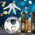 Alone Locks UltraX Steel | Disc Shutter Lock 90mm 4 Keys 14 Brass Pin Padlock | Lock and Keys for Home Door Main Gate Grill Shop Factory, Truck Container, Stainless Steel Body. (Pack of 1)