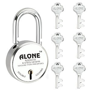 alone lock 65mm round padlock pack of 1