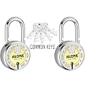 Alone Locks 65mm 5 Common Keys | Same Key with 2 Padlocks | Double Locking 8 Levers | Lock and Keys for Home Door Gate Shop Shutter Padlock | Antique Finish Rust Proof. (Pack of 2)