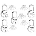 Alone Locks 75mm 5 Keys Each 5 Padlocks | Double Locking 10 Levers | Lock and Key for Home Door Gate Shop Shutter Truck Grill | Chrome Finish Rust Free. (Pack of 5)