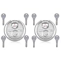 Alone Ultra-X Steel Disc Shutter Lock 90mm 4 Keys Each Padlocks | Lock and Keys for Home Door Main Gate Grill Shop Factory Truck | Stainless Steel Body | Made in India. (Pack of 2)