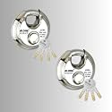 Alone UltraX Steel Shutter Locks 70mm 4 Keys with Each 2 Padlocks | Lock and Keys for Home Door Main Gate | 11 Pin Cylinder | S.S Finish Rust Proof (Pack of 2)