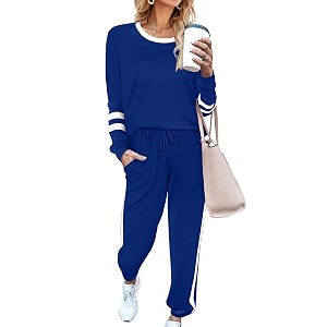 aloodor sweatsuit for women 2 piece outfit for women crew neck sweatshirts pullover