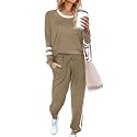 Aloodor Sweatsuit for Women 2 Piece Outfits for Womens Crewneck Sweatshirts Pullover