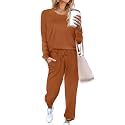 Aloodor Sweatsuit for Women 2 Piece Outfits for Womens Crewneck Sweatshirts Pullover