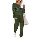 Aloodor Sweatsuit for Women 2 Piece Outfits for Womens Crewneck Sweatshirts Pullover