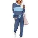 Aloodor Sweatsuit for Women 2 Piece Outfits for Womens Crewneck Sweatshirts Pullover