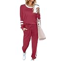 Aloodor Sweatsuit for Women 2 Piece Outfits for Womens Crewneck Sweatshirts Pullover