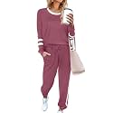 Aloodor Sweatsuit for Women 2 Piece Outfits for Womens Crewneck Sweatshirts Pullover