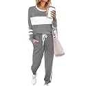 Aloodor Sweatsuit for Women 2 Piece Outfits for Womens Crewneck Sweatshirts Pullover