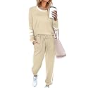 Aloodor Sweatsuit for Women 2 Piece Outfits for Womens Crewneck Sweatshirts Pullover