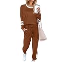 Aloodor Sweatsuit for Women 2 Piece Outfits for Womens Crewneck Sweatshirts Pullover