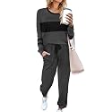 Aloodor Sweatsuit for Women 2 Piece Outfits for Womens Crewneck Sweatshirts Pullover