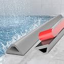 alophoty Shower Threshold Water Dam Barrier - 39" Collapsible Self-Adhesive Silicone Water Stopper for Walk-in Shower, Wet & Dry Separation for Bathroom & Kitchen, ADA Accessible, Gray