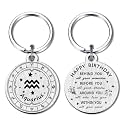 Alotozo Zodiac Keychain - 12 Constellations Birthday Gifts for Men Women - Virgo Libra Scorpio Sagittarius Bday Keyring