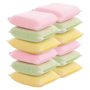 aloud creations active mesh scrubber pad  foam sponge  scratch proof scrubber with stain splitter net  pack of 12