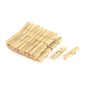 aloud creations 40 pcs mini natural wood pin for photos  natural bamboo wooden clips  close pins for pictures display artwork baby shower  cloth clips peg chimti for decoration crafts hanging