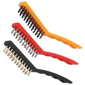aloud creations plastic set of 3 pc large gas cleaning brushes - steel wire chimney amp burner cleaner - kitchen useful gadgets