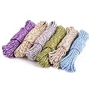 ALOUD CREATIONS Strong Nylon Braided Cotton Rope | Clothesline for Drying Clothes | 10 Meter Length | 5mm Thickness (Diameter) | Assorted Colour | Pack of 6