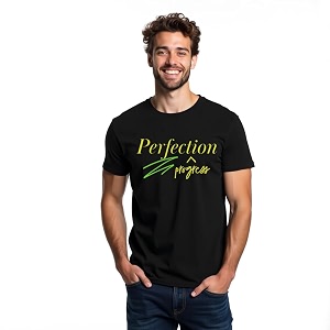ALOVA Mens Black Round Neck T-Shirt