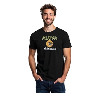 ALOVA Mens Boys Black Round Neck T-Shirt