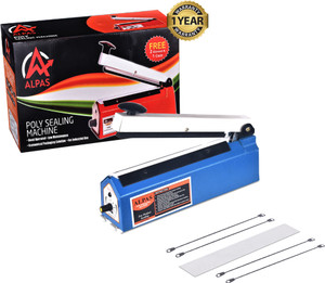 alpas poly sealing machine for plastic pouch  food bag ideal all packaging hand held heat sealer 254 mm