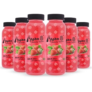 alpha 8 fruit juice infused with nata de coco - juice high fiber real natural taste strawberry 6