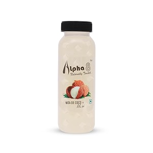 alpha 8 fruit juice infused with nata de coco - juice high fiber real natural taste juice leechee pack of 24