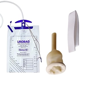 alpha basics 5pcs male urinal external catcher 30mm l with 2 urine night bag 25 kit white