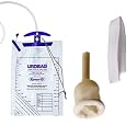 Alpha Basics 5pcs Male Urinal External Catcher 25mm (Med) with 2 Urine Night Bag (2+5 Kit), Beige