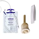 Alpha Basics 5pcs Male Urinal External Catcher (30mm L) with 2 Urine Night Bag (2+5 Kit), White