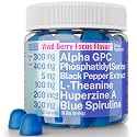 Alpha GPC Huperzine A PhosphatidylSerine L-Theanine Blue Spirulina Bioperine Gummies, Alpha-GPC Huperzine-A Phosphatidyl Serine L Theanine Supplement, Powder Capsules Tablets Liquid Supplements Alt