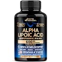 Alpha Lipoic Acid 600mg - ALA Supplement + Benfotiamine B1 & B12 - 120 Caps