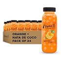 Alpha8 Orange Juice Drink with Nata de Coco Chunks | Sip &amp; Chew Fruit Beverage | 200ml Bottles (Pack of 24)