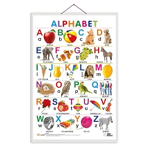 alphabet early learning educational chart for kids  2034x3034 inch non-tearable and waterproof  double sided laminated  perfect for homeschooling kindergarten and nursery students