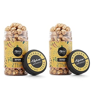 alphiro roasted makhana amp foxnuts hing jeera x 2 2 x 75 gram  gluten free  msg free  antioxidant  rich calcium  low cholesterol  vegan  high protein immunity booster