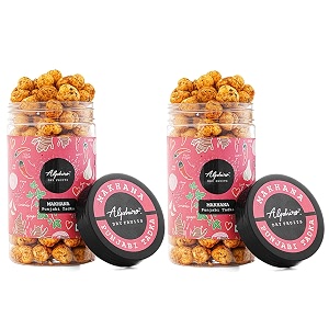 alphiro roasted makhana amp foxnuts punjabi tadka x 2 2 x 75 gram  gluten free  msg free  antioxidant  rich calcium  low cholesterol  vegan  high protein immunity booster