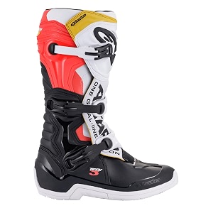 alpinestars tech 3 boot color - black white red fluo yellow size - 7 - off-road riding boots