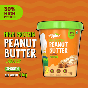 alpino high protein jaggery peanut butter smooth 1 kg