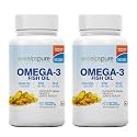 Alpspure Nutra Omega 3 Fish Oil 1000 Mg Fatty Acid Capsules | 180Mg EPA &amp; 120Mg DHA | (60 Softgels Each) | Supports Healthy Heart, Joints, Skin, Brain &amp; Eyes | For Men &amp; Women pack of-2