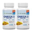 Alpspure Nutra Omega 3 Fish Oil 1000 Mg Fatty Acid Capsules || 60 Softgels | 180Mg EPA &amp; 120Mg DHA | Supports Healthy Heart, Joints, Skin, Brain &amp; Eyes | For Men &amp; Women | Omega3 fatty acids