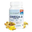 Alpspure Nutra Omega 3 Fish Oil 1000 Mg Fatty Acid Capsules | 180Mg EPA &amp; 120Mg DHA | Supports Healthy Heart, Joints, Skin, Brain &amp; Eyes | For Men &amp; Women | 30 Softgels | Omega3 fatty acids