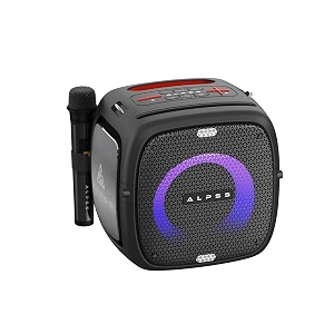 alpss audio gstar-2100-pro 80watts rms bluetooth party speakers with esis new digital equalizer settingspowerful speaker-tweeter with party multi-electrifying led lights sleek mic for karaoke
