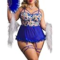 Alrovetoney Plus Size Lingerie For Curvy Women Ruffle Lingerie Set Sexy Lace Lingerie Set Garter Belt With Stockings