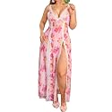Alrovetoney Women's Plus Size Lingerie Mesh Nightgown Strappy Side Slits