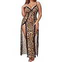 Alrovetoney Women's Plus Size Lingerie Mesh Nightgown Strappy Side Slits
